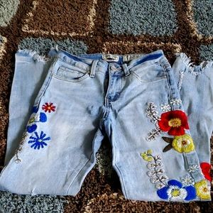 Junior Size 1 jeans with embroidery